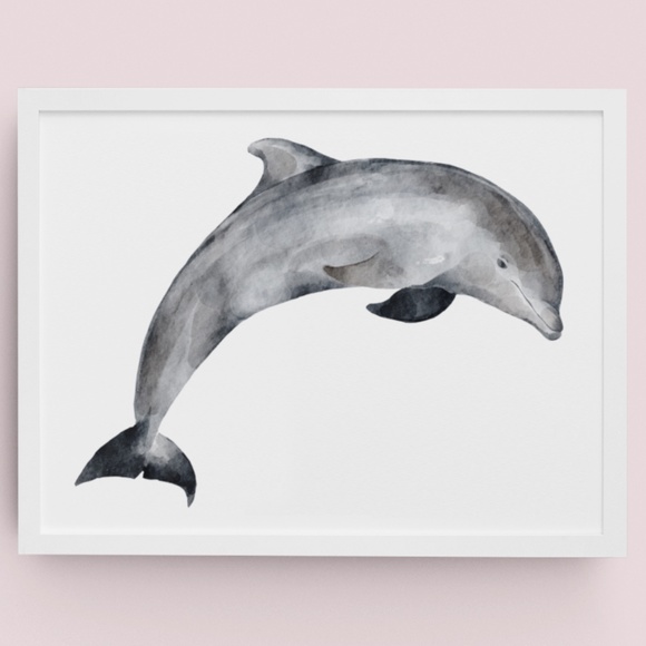 Other - Wall Art Watercolor Dolphin Print Poster Unframed